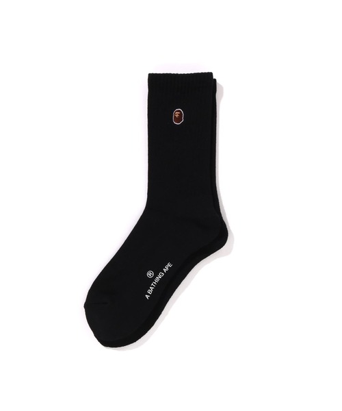 A BATHING APE(アベイシングエイプ)の「ONE POINT SOCKS(ソックス/靴下・メンズ・ネイビー/チャコール/ホワイト/ブラック/グレー・LARGE/MEDIUM)」の3枚目の写真