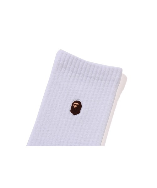 A BATHING APE(アベイシングエイプ)の「ONE POINT SOCKS(ソックス/靴下・メンズ・ネイビー/チャコール/ホワイト/ブラック/グレー・LARGE/MEDIUM)」の6枚目の写真