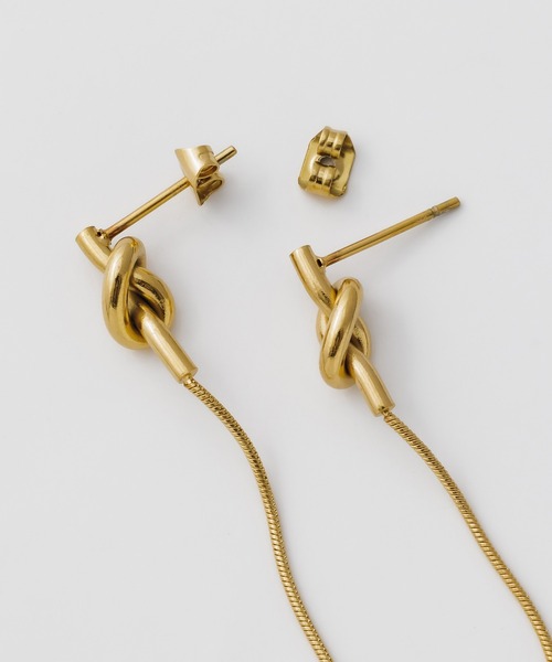 ciite' surgical stainless(シーテサージカルステンレス)の「【 金属アレルギー対応 】 ノットチェーンピアス サージカルステンレス (両耳用)(ピアス(両耳用)・レディース・ゴールド/シルバー・FREE)」の14枚目の写真