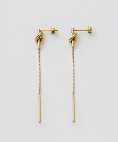 ciite' surgical stainless(シーテサージカルステンレス)の「【 金属アレルギー対応 】 ノットチェーンピアス サージカルステンレス (両耳用)(ピアス(両耳用)・レディース・ゴールド/シルバー・FREE)」の13枚目の写真