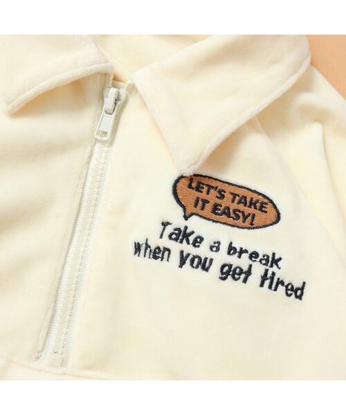 BREEZE（ブリーズ）の「ベビーベロアハーフジップセットアップ（その他ベビーウェア・キッズ・ブラウン/アイボリー・80/70）」の5枚目の写真