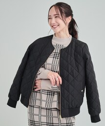 DRESKIP | 【高レビュー/リバーシブル】大人のための キルトノーカラーブルゾン(ブルゾン)