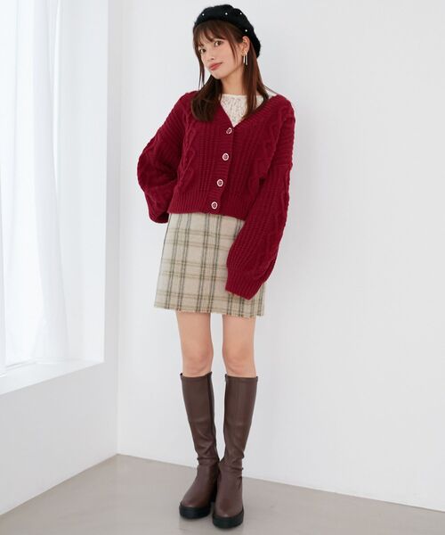 MAJESTIC LEGON（マジェスティックレゴン）の「裾フリンジミニスカート（スカート・レディース・ブラウン系その他2/ホワイト系その他2/ブラック系その他/ホワイト系その他/ベージュ系その他2・MEDIUM）」の12枚目の写真