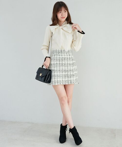 MAJESTIC LEGON（マジェスティックレゴン）の「裾フリンジミニスカート（スカート・レディース・ブラウン系その他2/ホワイト系その他2/ブラック系その他/ホワイト系その他/ベージュ系その他2・MEDIUM）」の20枚目の写真