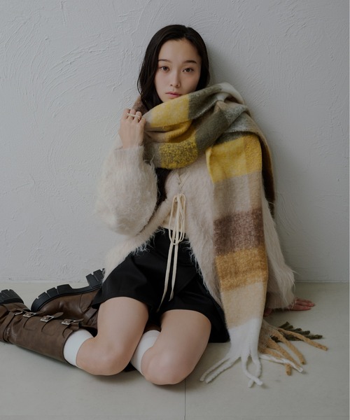 apres jour clair】ボリュームチェックマフラー（マフラー）｜apres