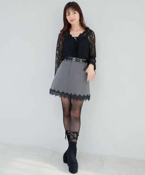 MAJESTIC LEGON（マジェスティックレゴン）の「細ベルトミニスカパン（スカート・レディース・ブラック系その他/グレー系その他/ベージュ/ベージュ系その他2・MEDIUM）」の14枚目の写真