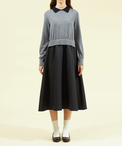 MACKINTOSH PHILOSOPHY（ﾏｯｷﾝﾄｯｼｭ ﾌｨﾛｿﾌｨｰ）の「ニットコンビワンピース（ワンピース・レディース・チャコールグレー/ブラック・38）」の10枚目の写真