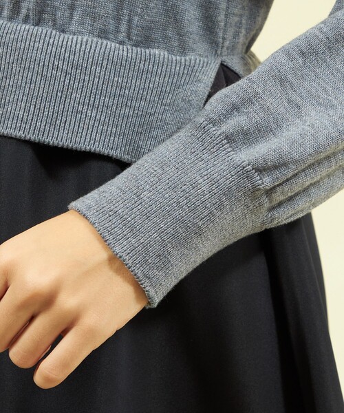 MACKINTOSH PHILOSOPHY（ﾏｯｷﾝﾄｯｼｭ ﾌｨﾛｿﾌｨｰ）の「ニットコンビワンピース（ワンピース・レディース・チャコールグレー/ブラック・38）」の7枚目の写真