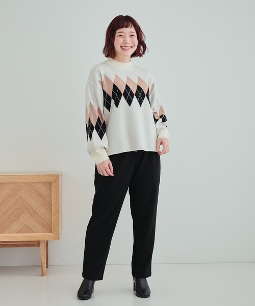 専用　ブラックチェックニットパン　writtenafterwards 新品 チェックロゴオーバーニット[品番：MKSW0067894]｜EMODA（エモダ）の