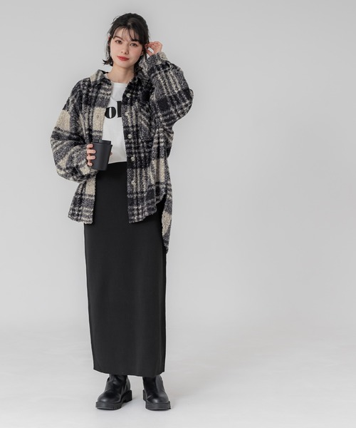 チェック柄ボアジャケット（ブルゾン）｜coca（coca）（コカ）の