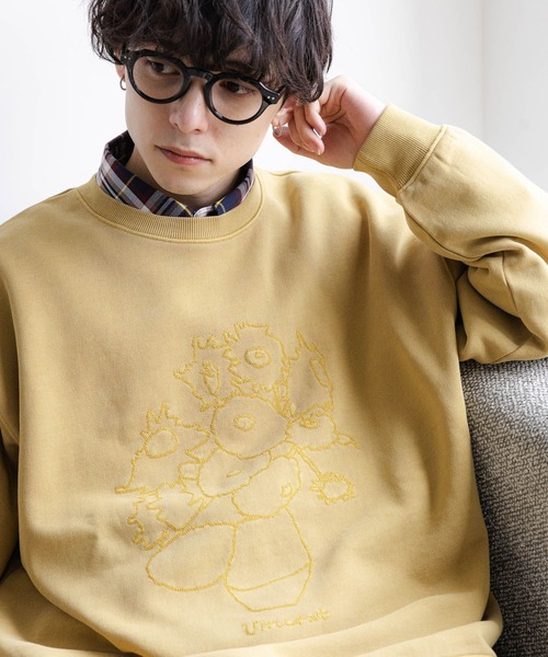 RAGEBLUE(レイジブルー)の「【wakazoo】コラボ/刺繍イラストヘビーウェイトスウェット(スウェット・メンズ・ブルー/イエロー/ブラック・LARGE/MEDIUM)」の1枚目の写真