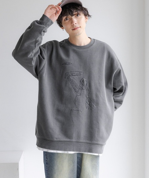 RAGEBLUE(レイジブルー)の「【wakazoo】コラボ/刺繍イラストヘビーウェイトスウェット(スウェット・メンズ・ブルー/イエロー/ブラック・LARGE/MEDIUM)」の6枚目の写真
