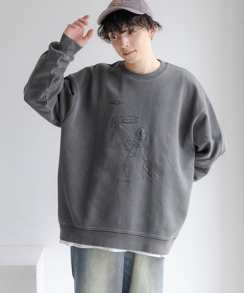 RAGEBLUE(レイジブルー)の「【wakazoo】コラボ/刺繍イラストヘビーウェイトスウェット(スウェット・メンズ・ブルー/イエロー/ブラック・LARGE/MEDIUM)」の7枚目の写真
