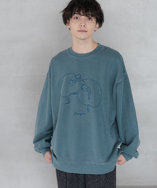 RAGEBLUE(レイジブルー)の「【wakazoo】コラボ/刺繍イラストヘビーウェイトスウェット(スウェット・メンズ・ブルー/イエロー/ブラック・LARGE/MEDIUM)」の14枚目の写真