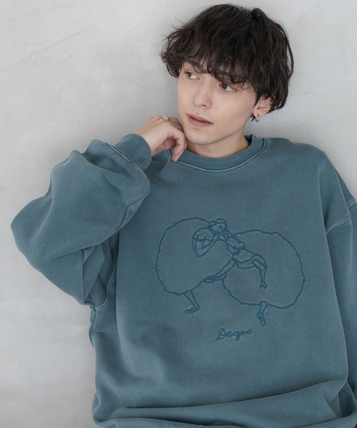 RAGEBLUE(レイジブルー)の「【wakazoo】コラボ/刺繍イラストヘビーウェイトスウェット(スウェット・メンズ・ブルー/イエロー/ブラック・LARGE/MEDIUM)」の16枚目の写真