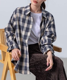 DAY CLOSET（デイ クローゼット）の「レディース 選べる質感！ゆるっと長袖オーバーサイズチェック柄シャツ（シャツ/ブラウス）」
