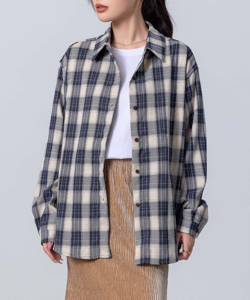チェック柄 シャツブラウス レディース JEANASIS（ジーナシス）の「アソートチェックシャツLS/157636