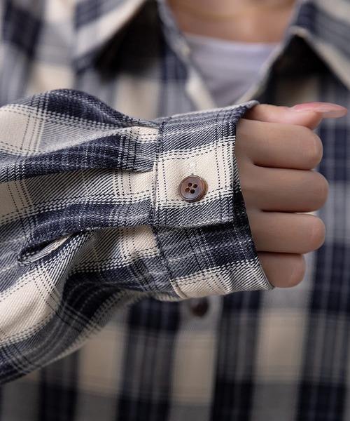 pero チェック柄長袖シャツ ホワイト/ネイビー ワイシャツ チェック ネイビー ドビー CHOYA1886| CHOYA SHIRT