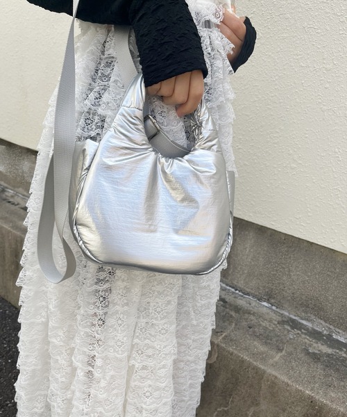 poiregnee（ポワニェ）の「［select］パフミニバッグ（ハンドバッグ・レディース・ブラック/シルバー・FREE）」の10枚目の写真