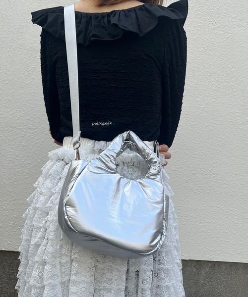 poiregnee（ポワニェ）の「［select］パフミニバッグ（ハンドバッグ・レディース・ブラック/シルバー・FREE）」の11枚目の写真
