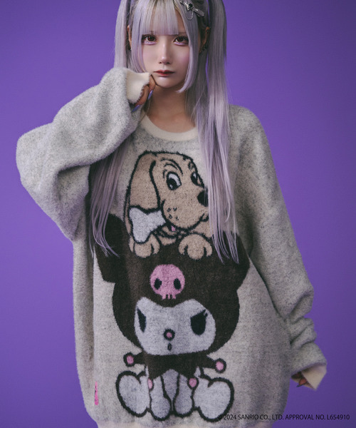 Kuromi ×ガルフィー ロンＴ 2/1再入荷【GALFY×KUROMI】イルガルフィームラ染めロンTee | OUR