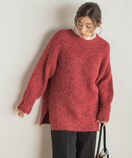 Droite lautreamont(ドロワットロートレアモン)の「【WEB限定】片畦ラグランプルオーバー≪手洗い可能≫(ニット/セーター・レディース・オフホワイト/ブラウン/レッド・M)」の3枚目の写真