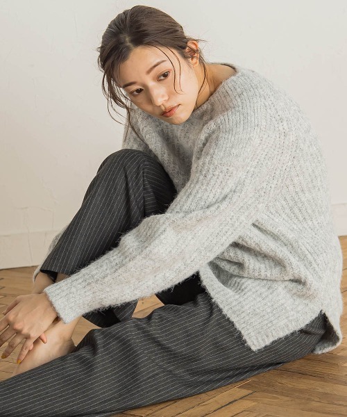 Droite lautreamont(ドロワットロートレアモン)の「【WEB限定】片畦ラグランプルオーバー≪手洗い可能≫(ニット/セーター・レディース・オフホワイト/ブラウン/レッド・M)」の7枚目の写真