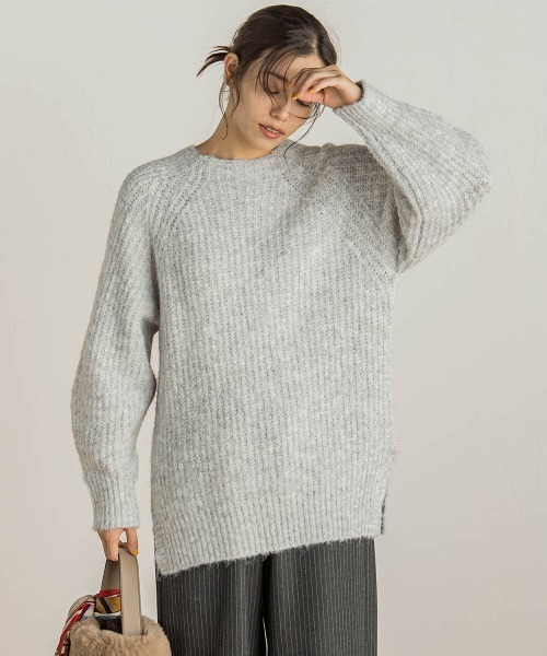 Droite lautreamont(ドロワットロートレアモン)の「【WEB限定】片畦ラグランプルオーバー≪手洗い可能≫(ニット/セーター・レディース・オフホワイト/ブラウン/レッド・M)」の10枚目の写真