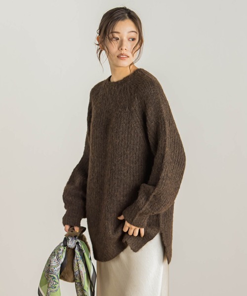 Droite lautreamont(ドロワットロートレアモン)の「【WEB限定】片畦ラグランプルオーバー≪手洗い可能≫(ニット/セーター・レディース・オフホワイト/ブラウン/レッド・M)」の17枚目の写真