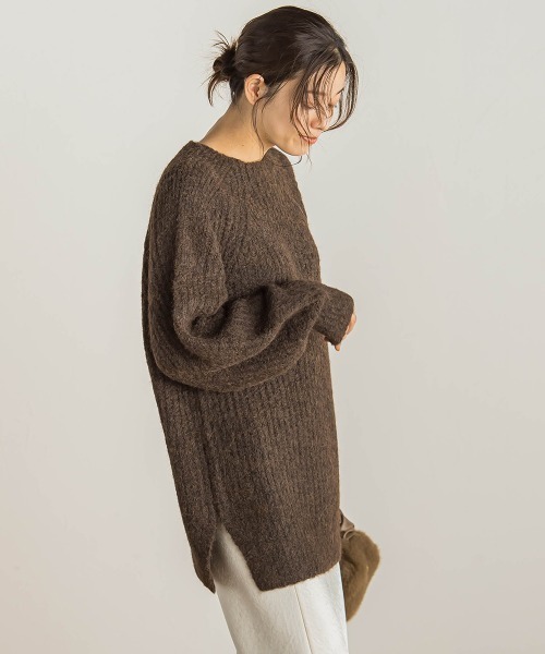 Droite lautreamont(ドロワットロートレアモン)の「【WEB限定】片畦ラグランプルオーバー≪手洗い可能≫(ニット/セーター・レディース・オフホワイト/ブラウン/レッド・M)」の19枚目の写真