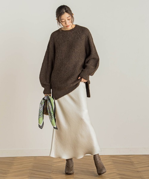 Droite lautreamont(ドロワットロートレアモン)の「【WEB限定】片畦ラグランプルオーバー≪手洗い可能≫(ニット/セーター・レディース・オフホワイト/ブラウン/レッド・M)」の22枚目の写真