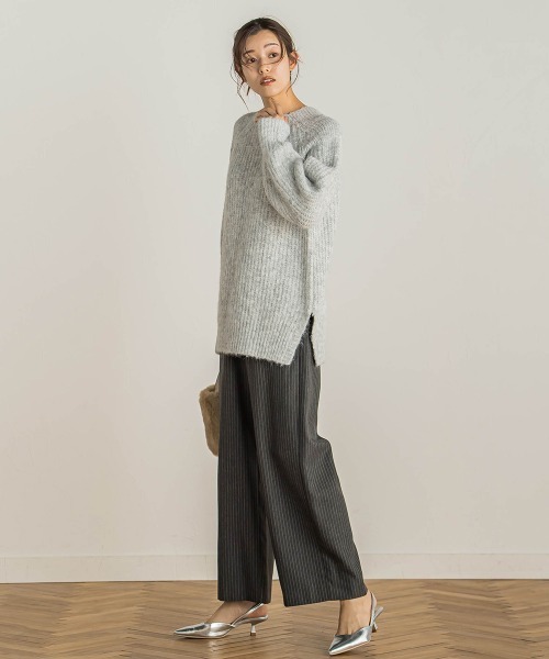 Droite lautreamont(ドロワットロートレアモン)の「【WEB限定】片畦ラグランプルオーバー≪手洗い可能≫(ニット/セーター・レディース・オフホワイト/ブラウン/レッド・M)」の16枚目の写真