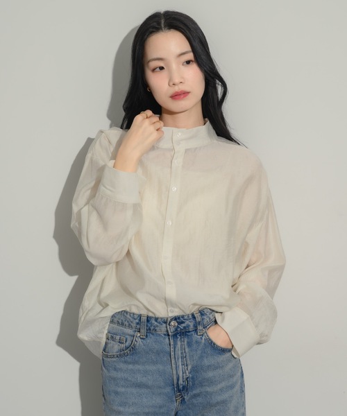 NEUNA（ヌナ）の「2wayワッシャーブラウス（シャツ/ブラウス・レディース・ベージュ/アイボリー・FREE）」の7枚目の写真