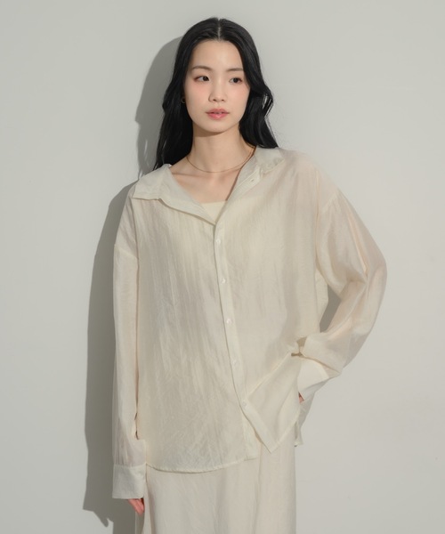 NEUNA（ヌナ）の「2wayワッシャーブラウス（シャツ/ブラウス・レディース・ベージュ/アイボリー・FREE）」の3枚目の写真