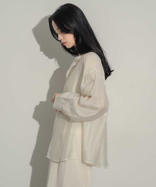 NEUNA（ヌナ）の「2wayワッシャーブラウス（シャツ/ブラウス・レディース・ベージュ/アイボリー・FREE）」の5枚目の写真