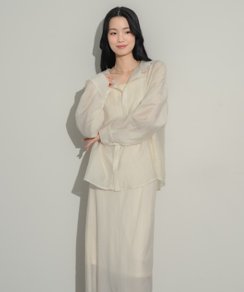 NEUNA（ヌナ）の「2wayワッシャーブラウス（シャツ/ブラウス・レディース・ベージュ/アイボリー・FREE）」の13枚目の写真