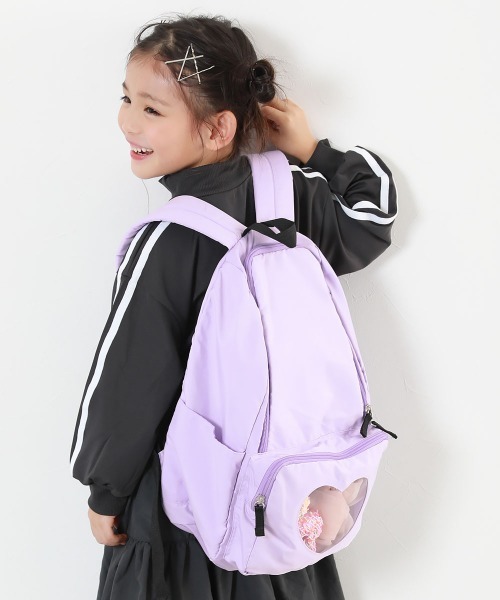 devirock(デビロック)の「ミラー&クリアポケット ガールズリュック(バックパック/リュック・キッズ・ブルー系/イエロー/ピンク/グリーン/オフホワイト/バイオレット/ブラック・ONE SIZE)」の5枚目の写真