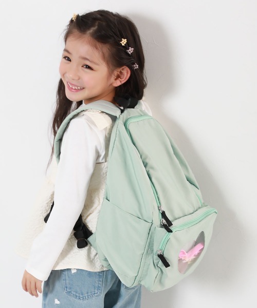 devirock(デビロック)の「ミラー&クリアポケット ガールズリュック(バックパック/リュック・キッズ・ブルー系/イエロー/ピンク/グリーン/オフホワイト/バイオレット/ブラック・ONE SIZE)」の3枚目の写真