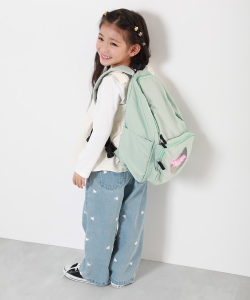 devirock(デビロック)の「ミラー&クリアポケット ガールズリュック(バックパック/リュック・キッズ・ブルー系/イエロー/ピンク/グリーン/オフホワイト/バイオレット/ブラック・ONE SIZE)」の9枚目の写真