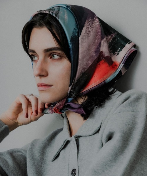 URBAN RESEARCH（アーバンリサーチ）の「『イージーケア』new basic　カラーブロックペイントスカーフ（バンダナ/スカーフ・レディース・ピンク系その他/オレンジ系その他・FREE）」の8枚目の写真