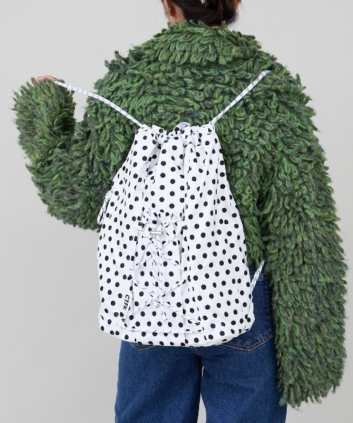 CONTROL FREAK / CTFK（コントロールフリーク）の「CONTROL FREAK / CTFK（コントロールフリーク）撥水編み上げナップサック（バックパック/リュック・レディース・ブラック/ブルー/シルバー/オレンジ/ホワイト/グリーン/レオパード/ドット/チェック/ブラック系その他/オリーブ/マルチ・FREE）」の11枚目の写真