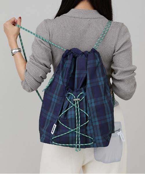 CONTROL FREAK / CTFK（コントロールフリーク）の「CONTROL FREAK / CTFK（コントロールフリーク）撥水編み上げナップサック（バックパック/リュック・レディース・ブラック/ブルー/シルバー/オレンジ/ホワイト/グリーン/レオパード/ドット/チェック/ブラック系その他/オリーブ/マルチ・FREE）」の9枚目の写真