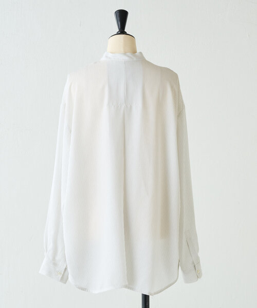 BEARDSLEY（ビアズリー）の「リヨセルストライプシャツ（シャツ/ブラウス・レディース・ホワイト/ブルー・FREE）」の7枚目の写真