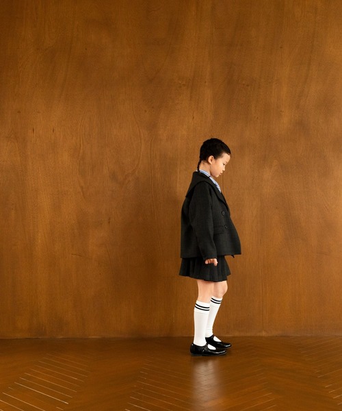 LOWRYS FARM(ローリーズファーム)の「メランジツイルセーラージャケット 241025(テーラードジャケット・キッズ・グレー/チャコールグレー/ブラウン・110cm/120cm/130cm/140cm/150cm)」の12枚目の写真