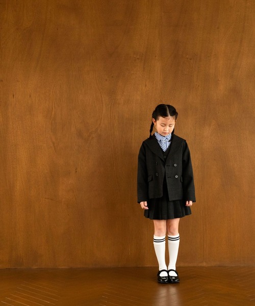 LOWRYS FARM(ローリーズファーム)の「メランジツイルセーラージャケット 241025(テーラードジャケット・キッズ・グレー/チャコールグレー/ブラウン・110cm/120cm/130cm/140cm/150cm)」の14枚目の写真