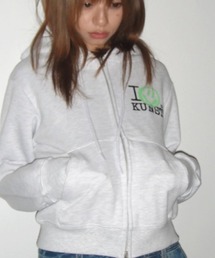 ISTKUNST | A'GEM/9 × .kom 『ISTKUNST/イストクンスト』I SMILEY KUNST CROP HOOD ZIP UP/スマイリークロップジップアップパーカー(パーカー)
