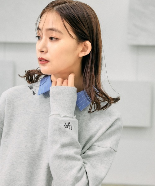 セール】裏毛レタード刺繍プルオーバー/289008（スウェット