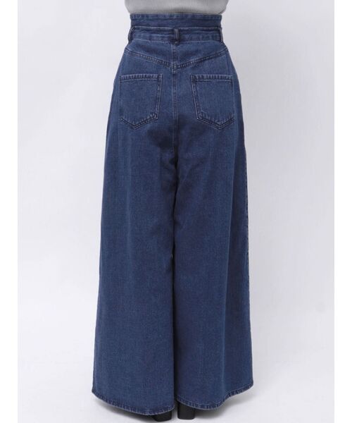 ダブルハイウエストワイドデニムパンツ（デニムパンツ