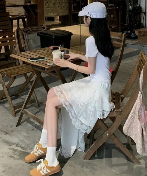 SALE【Alaia】アシンメトリー フリル スカート ASYMMETRY FRILL GATHER SKIRT/アシンメトリーフリルギャザー