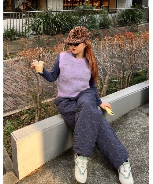 HTH（エイチティーエイチ）の「shaggy vest（ベスト・レディース・アクア/ダークパープル/アーミー・フリー）」の5枚目の写真